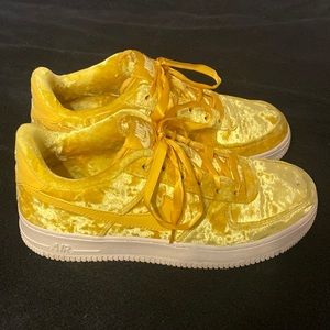 Yellow Velvet Air Force 1s